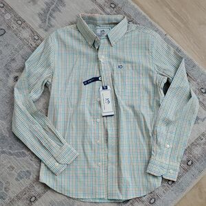 NWT Southern Tide Intercoastal Plaid Performance Button Down Shirt szM (8-10)